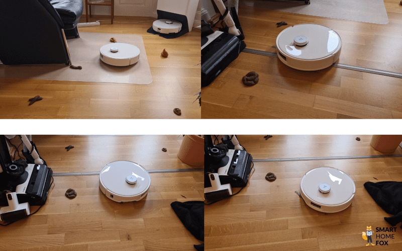 Der Roborock Qrevo Curv umfährt im Test hundehaufen sehr gut.